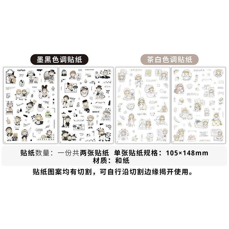 Molinta_Black Tone Sticker Sheet White Tone Sticker Sheet